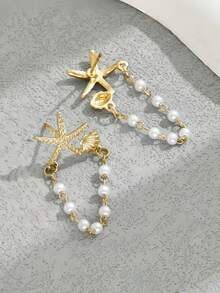 一对复古简约海洋海星耳环，融合欧美度假风，百搭时尚。这款海星耳环适合女性海滩度假佩戴，可搭配各种服饰。 - 海星耳環 - 查看 5