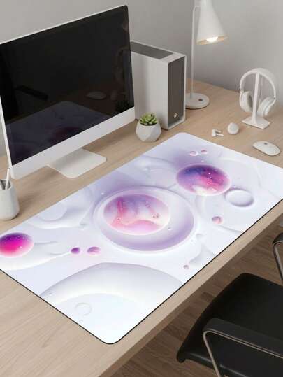 Extra Large Gaming Desk Mat And Mouse Pad - Transparent Bubble Fluid Art Design, Elegant 3D Stereoscopic Texture, Non-Slip Rubber Base, Smooth Surface, Also Suitable As Keyboard Pad, Desk Mat Or Book Stand, Ideal For Gamers, Office And Dorm, Computer, Office And Gaming Environment, Gift For Gamers, Compatible With Mouse And Trackball