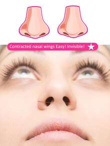 Disposable Ultra-Thin Nose Wing Contraction Patch, With Tweezers, Invisible Nose Wing Shaping Sticker, Coordinate Facial Contours, Cosmetic Products, Makeup Tools And Accessories, Grooming Supplies, Travel Essentials, Affordable Gift For Women And Men, Christmas Gift (Pink) - Multicolor - View 4