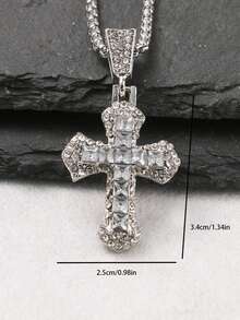 1 件时尚微镶嵌吊坠项链，适合日常佩戴，欧美珠宝，简约优雅的设计项链，圣诞节、情人节、新年礼物 - 彩色 - 查看 7