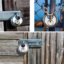 1pc 60mm Stainless Steel Heavy Duty Round Key Lock, Solid Brass Core Round Padlock, Waterproof Outdoor Gym Security Door Lock, Anti-Theft Tool, Round Disc Padlock With Key - Round Lock - View 11