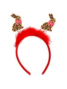 1pc Leopard Print Rabbit & Chick Egg Cartoon Party Cute ABS Plastic Easter Headband - Multicolor - View 10