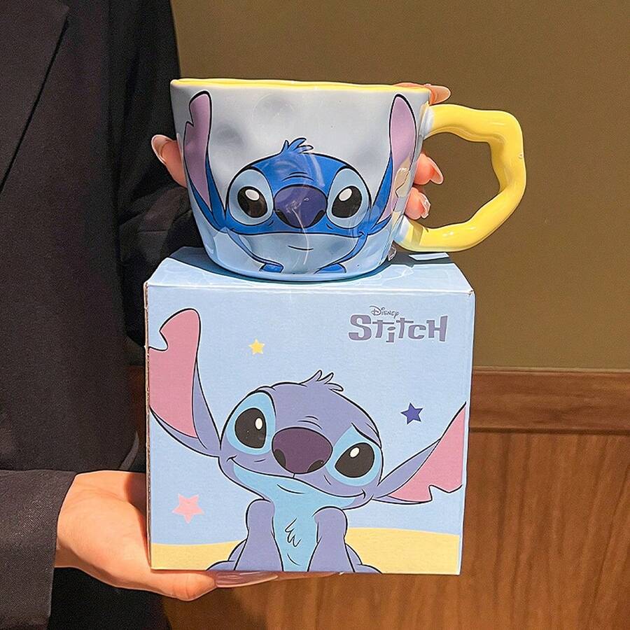 Disney 2025新款史迪奇陶瓷马克杯，高品质咖啡杯，办公/生日礼物