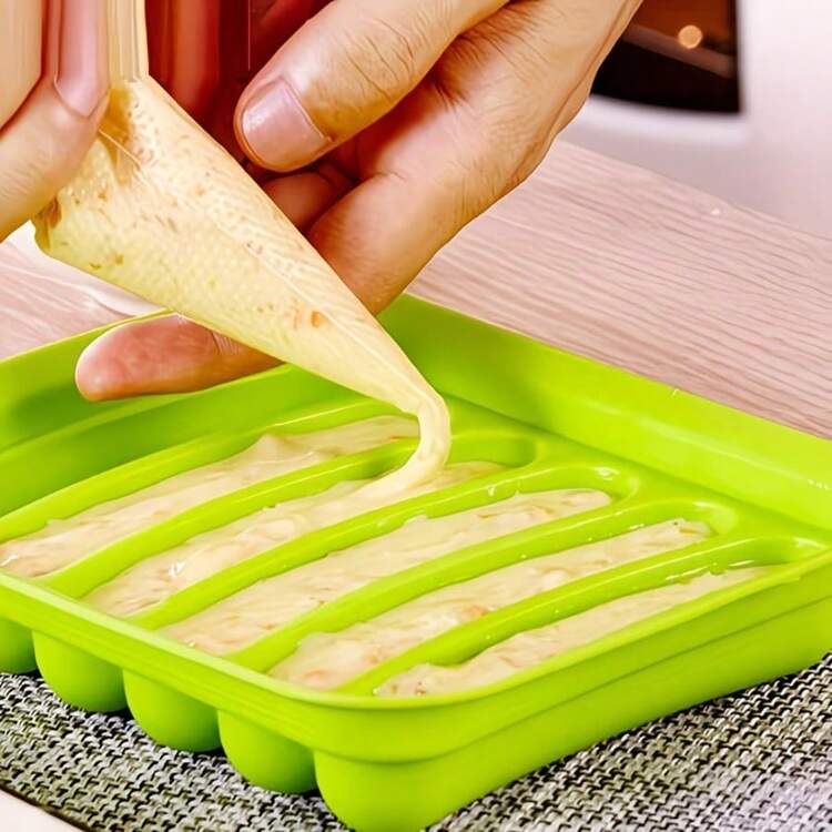 1pc Silicone Hot Dog Mold - Non-Stick Sausage Maker, Suitable For Homemade DIY Hot Dogs, Candies, Chocolates And Breads. Baking Tray, Great For Parties, Barbecues, Christmas And Easter. Easy To Release And Reusable. - Multicolor - View 8