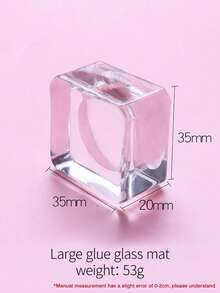 美睫胶垫玻璃方形调色盘，粘性粘合板，适用于睫毛嫁接、美甲、化妆工具 - 無色 - 查看 6
