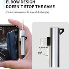 1个二合一迷你双接口适配器，Lightning转3.5mm AUX音频接口及充电适配器转换器，便携式耳机分线器，兼容 11/12/13/14 Mini Pro Max XS XR X 7/8 Air系列，即插即用 - 彩色 - 查看 5
