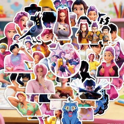 50pcs K-Pop Girl Group Sticker Set - Vivid Waterproof Graffiti Stickers, Suitable As Easter, Valentine's Day And New Year Gifts, Room Decor, Personalized School Supplies And Water Bottles