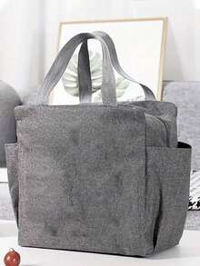 可定制护士主题大容量手提袋 - 个性化姓名/文字，心跳和听诊器图案主题设计，隔热内衬，双层口袋午餐盒包，大容量，学生餐食保温袋，便携式旅行野餐包，工作午餐盒，办公室假期午餐盒，多功能露营学生午餐盒，男女通用，适用于复活节、母亲节、独立日、婚礼季、毕业季等场合。 - 彩色 - 查看 15