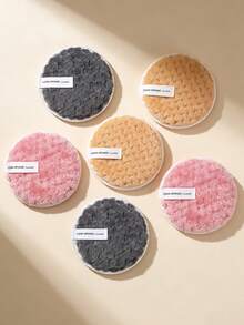 MAANGE 6pcs Soft Reusable Powder Puff Highly Absorbent Dry And Wet Dual-Use Makeup Sponge For Daily Makeup On Face And Makeup Removal - Multicolor - View 1