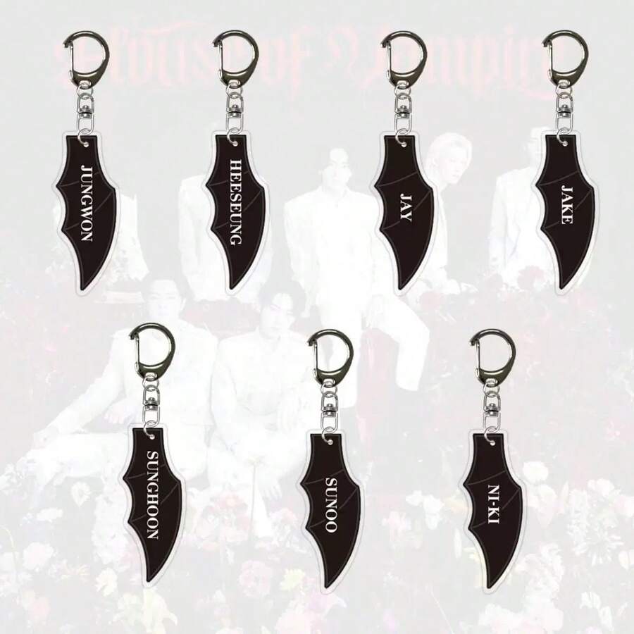 EN/HYPEN Acrylic Keychain Pendant, Featuring Park Sung-Hoon, Seo Eun-Kwang, Hee-Seung, EN Symbol, Kpop Group Merchandise - Multicolor - View 1