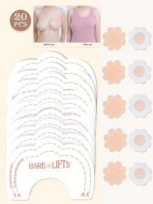 10片装隐形提胸胶带 - 透明胸部支撑垫，无缝隐形丰胸贴，适合露背、无肩带连衣裙 - 彩色 - 查看 8