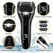 13 In 1 Electric Foot Grinder File Callus Remover Machine Pedicure Device Foot Care Tools Feet For Heels Remove Dead Skin Rechargeable 1200mAh - Black - View 6