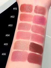 1pc Matte & Glossy Dual-Tone Lip Cream With Applicator Brush, Moisturizing Long-Lasting Natural Versatile Portable Lip Makeup - 彩色 - 查看 8