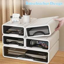 Set Of 5 Desk Drawer Boxes Stackable Office Drawer Organiser Storage Box With Drawer A4 A5 Format Drawer Desk Organiser For Office School Stationerygtt - White 4m1l - View 5