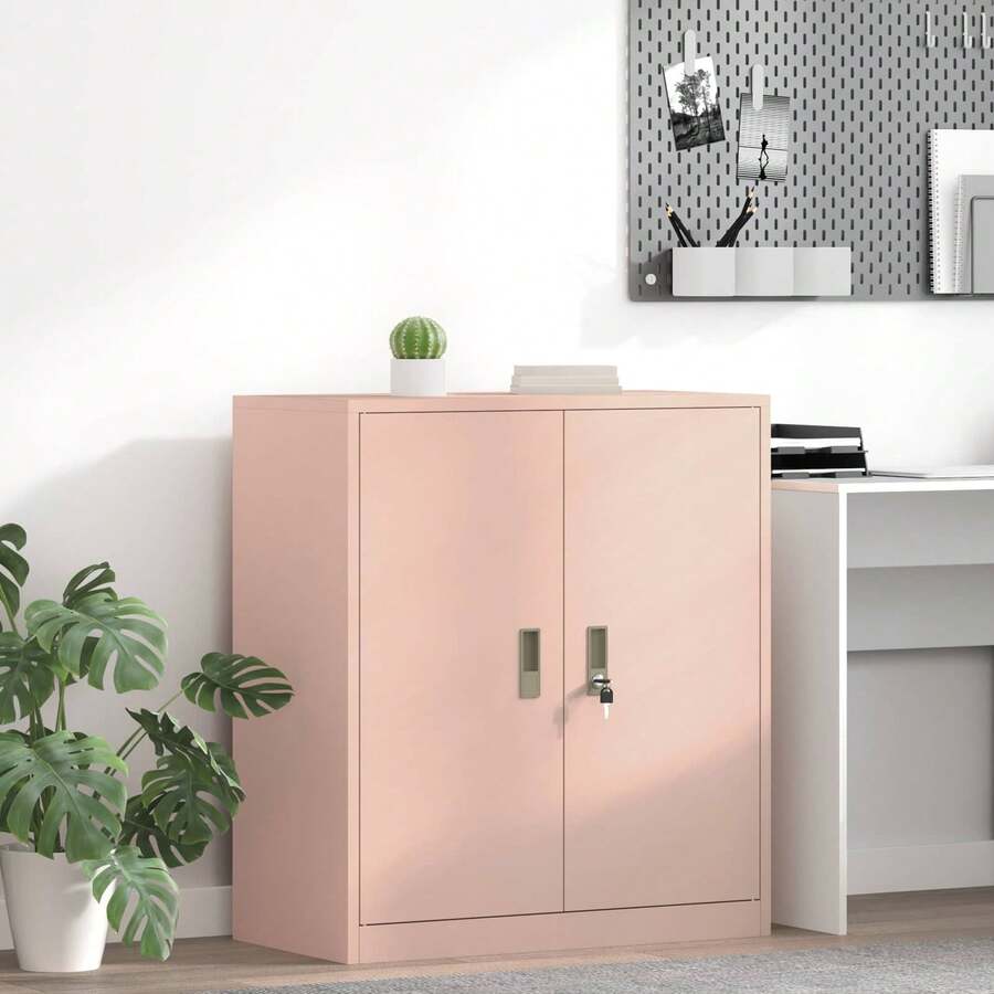 Armario de archiviazione Rosa 80 x 40 x 90 cm Acero per ufficio per studio per lavoro da casa con archiviazione design moderno per lavoro remoto studio universitario uso domestico per ufficio per studio per lavoro da casa con spazio di - Rosa - Visualizzare 1