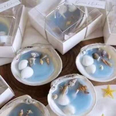1PC Ocean Breeze Gypsum Bowl Shell Scented Candle, Handmade - Shell/Starfish Shape, Perfect For Weddings, Birthdays, Bridal Showers, Home Decor Candles, Aromatherapy Candles, Table Centerpieces, And Great Gift Ideas For Festivals, Etc.