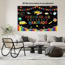 1 tấm phông nền phẳng 2D chủ đề tốt nghiệp, bao gồm các yếu tố trang trí như mũ tốt nghiệp, thích hợp làm đạo cụ, trang trí tiệc, phông nền phẳng 2D, tiệc sinh nhật, lễ kỷ niệm và lễ hội ngoài trời, không cần nguồn điện, thiết kế phẳng 2D. - 1 - Xem 5