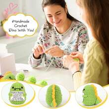 1件迷你恐龙复活节篮子填充物礼物手工钩织动物恐龙男女朋友同事自我护理心理健康生日礼物创意。 - 彩色 - 查看 5
