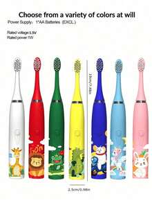 1 Electric Toothbrush With 6 Replacement Brush Heads, A Great Gift For Family - Dark Green - View 10