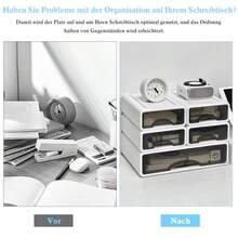 Set Of 5 Desk Drawer Boxes Stackable Office Drawer Organiser Storage Box With Drawer A4 A5 Format Drawer Desk Organiser For Office School Stationerygtt - White 4m1l - View 4