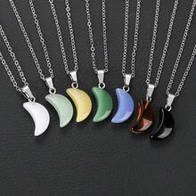 Crescent Moon Necklace, Festive Niche Accessories, Suitable For Christmas, Thanksgiving And Other Occasions, Simple Detail Design, Daily Wear And Gifts Show A Cold Style - 3 - 查看 1