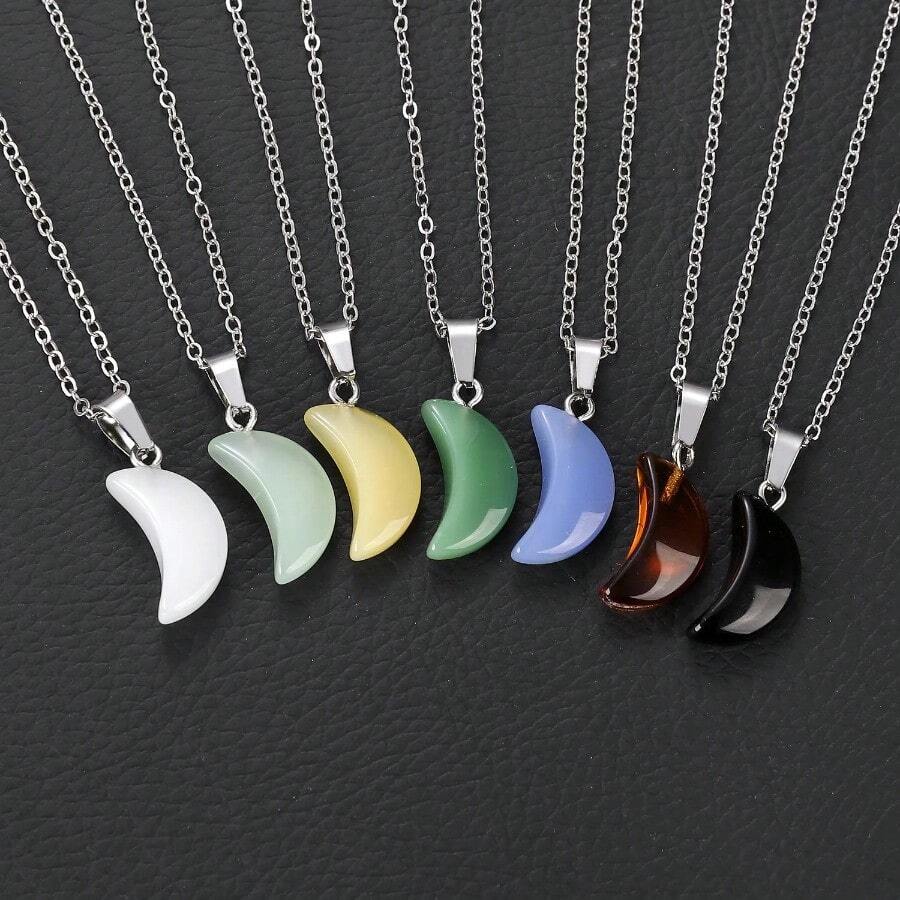 Crescent Moon Necklace, Festive Niche Accessories, Suitable For Christmas, Thanksgiving And Other Occasions, Simple Detail Design, Daily Wear And Gifts Show A Cold Style - 3 - 查看 1