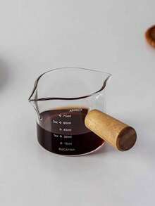 75ml Heat-Resistant Glass Milk Pitcher With Wooden Handle, Suitable For Espresso, Cream, Sauce, And Condiment Mini Pitchers - Multicolor - View 5