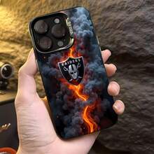 logo on fiery smoke background. This stylish is compatible with Samsung, Apple, VIVO, OPPO, , Transsion, ,  and Honor. Made of TPU silicone, it offers shock and drop protection and a superior feel. It's an ideal gift for family, friends, and loved ones, and a perfect choice for valentines day and Year's gift. - Negro - Ver 4