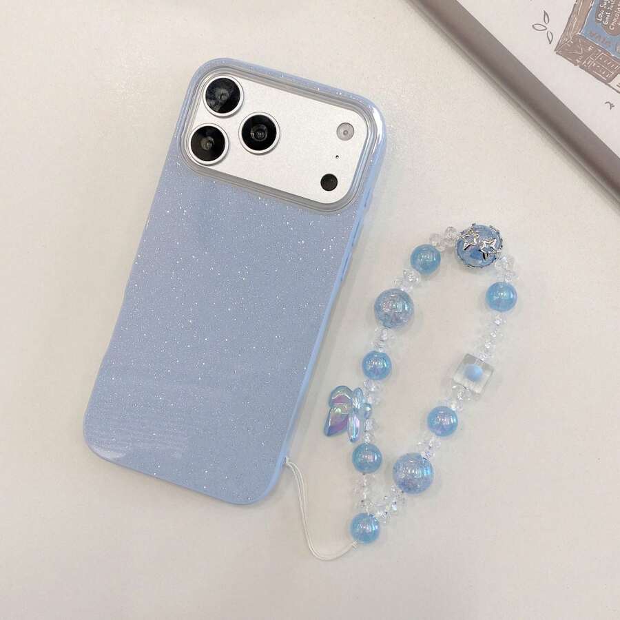 Llavero, Cordón para el cuello, Funda de teléfono con brillo adecuada para Apple 17 Pro Max/15 Pro Max/14 Pro Max/13 Pro Max/12 Pro Max/11 Pro Max/XS Max/7/8 Plus, Galaxy S25/S22/S23/S24+ A04/A05/A14/A15/A24/A25/A34/A54S, , , , 13C+, Moto G, Note 13C/12/11 Pro - Azul - Ver 1
