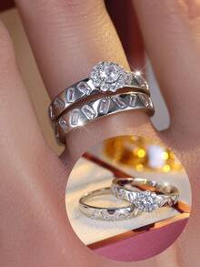 极简时尚独特叠戴戒指套装 - 套戒 - 查看 10