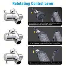 1pc 4-Way Shower Diverter Valve, Quick Switch 1 Inlet To 2 Outlets Shower Head Diverter Accessory - Type B Hardware Accessories - View 7