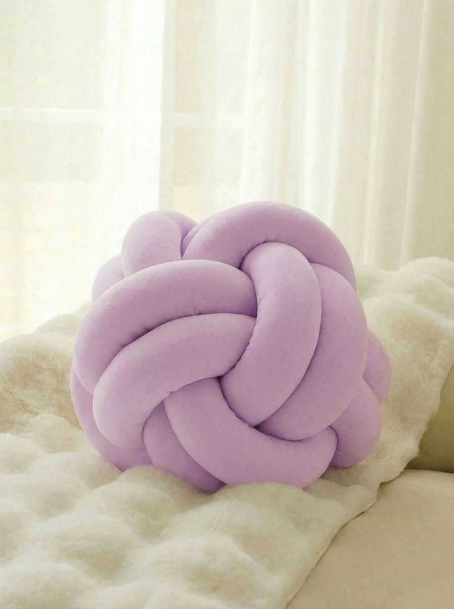 1pc Plain Versatile Dual Strand Octagon Decorative Throw Pillow, Suitable For Sofa, Coffee Table, Bedroom Bedside,Purple - Purple - View 1