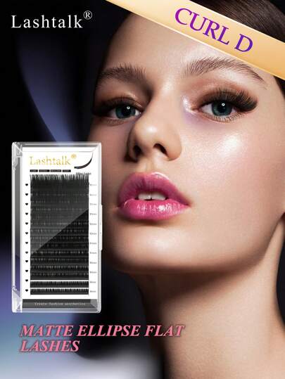  Lashtalk Matte Flat Ellipse Eyelash Extensions Lightweight Classic Curl D 0.15mm 0.20mm From Nagaraku Split Tips Black Soft Natural Fake Lashes Beauty For Profession