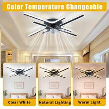 Ventilador de techo acrílico estilo rama moderno, 7 aspas de policarbonato resistentes, motor silencioso de 15 W de bajo consumo, fácil instalación, iluminación para el hogar. - Estrella - Ver 2