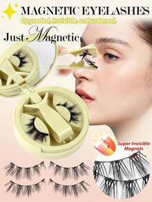 MAANGE 1 Set Magnetic Eyelashes Kit, Includes Magnetic Clips, No Glue Needed, Natural Look, Reusable, Strong Magnetic Adsorption, Faux Mink Material, Suitable For Daily Wear, Waterproof, Extended Outer Corner Design, Enlarges Eyes, Lightweight, Ideal Makeup Tool For Travel, Beach, Camping, Back To School, Great Gift For Women - Natural Lashes - View 7