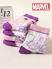 1/5/10 Pairs Kids Socks With Marvel Superhero Spider-Man Design, Boys' Mid-Calf Socks, Korean Cartoon Style, Girls' Socks, Spring/Summer - Multicolor - View 5