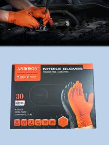 8-Mil Thick Nitrile Gloves With Diamond Texture – Heavy-Duty Industrial Grade, Oil & Chemical Resistant, Powder-Free & Latex-Free, For Automotive Repair, Home Cleaning, Pet Bathing, Car Washing – 30 Pairs Per Box - Nitrile Gloves - View 11