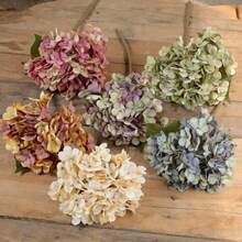 Retro Single Plastic Artificial Hydrangea Vase Arrangement Photography Props Artificial Silk Flower Fake Flower - Multicolor - View 5