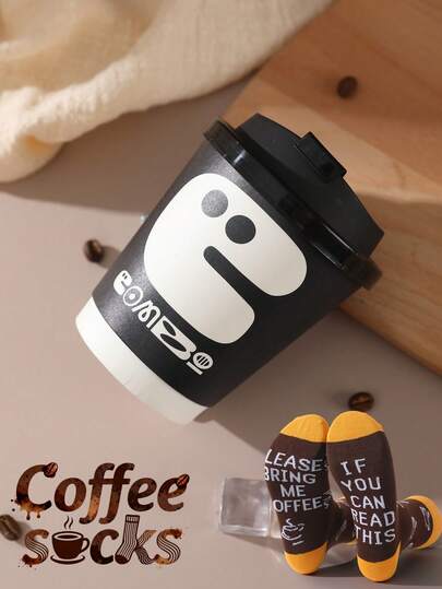 1 par de nuevos calcetines de media caña multicolor inspirados en el café, caja de regalo. Calcetines deportivos unisex de primavera/verano con diseño creativo inspirado en alimentos, de tejido de punto, altos, gruesos, suaves y cómodos. Regalo perfecto para cumpleaños, San Valentín, Pascua, Ramadán, carnaval, citas, fiestas, vacaciones. Calcetines de moda únicos con temática de alimentos, aptos para todas las estaciones. Gran regalo para parejas, amigos, vacaciones, deportes al aire libre, gimnasio, hogar, oficina, etc.