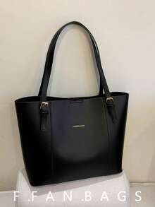 女士日常通勤时尚多功能手提包，女士手提包，优雅女士手提包，时尚女士手提包，大容量手提包 - 黑色 - 查看 10