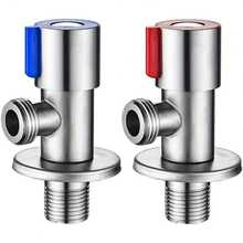 1个通用不锈钢角阀，G1/2螺纹，可调节水流，冷热水控制，适用于马桶、水龙头、热水器 - 水閥 - 查看 5