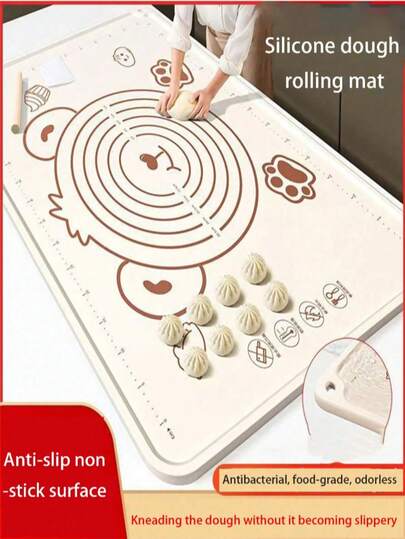 Extra Thick Silicone Baking Mat Non-Stick And Non-, Ideal For Baking, Pizza And Dough - Perfect Kitchen Tool, Non-Stick Kneading Mat, Non- Baking Mat For Home Kitchen, Thick Rolling Dough Mat