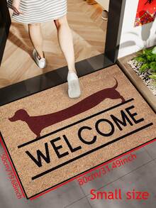 1pc Funny Sausage Dog "Welcome" Printed Doormat, Yellow Minimalist Short Plush Quick-Drying Non-Slip Washable Entrance Mat, Suitable For Kitchen, Bathroom, Dining Room, Hallway, Party, All Seasons - 1PC - View 2