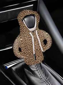 1pc Creative Leopard Print Car Gear Shift Knob Cover, Mini Sweatshirt Gear Shift Protector, Anti-Sweat - A - View 8