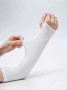 Random/Sun Protection Arm Sleeves, Unisex Compression Arm Warmers For Golf, Basketball, Cycling, Fishing, Driving, Running, Rowing, Gardening - Solid Color - View 4