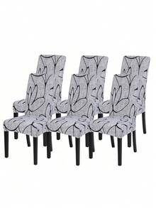 1/4/6pcs Milk Silk High Back Chair Covers, Modern Polyester Stretch Dust-Proof Stain Resistant All Season Slipcovers For Living Room Dining Room Bedroom Home Use - Multicolor - View 8