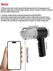 Kabelloser, wiederaufladbarer Tierhaar-Staubsauger für Auto, Zuhause, Büro, Katzen- oder Hundehaare, tragbarer Handstaubsauger für Tierhaar - Schwarz - Übersicht 5