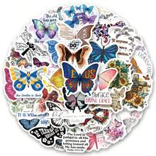 62PCS Butterfly Christian Stickers High Quality Stickers Decals Scrapbook,Journaling,Laptop,Bumper,Skateboard,Water Bottles,Computer,Phone Stickers Can Bring A Lot Of Fun To Your Life,The Perfect Gift For Adults - Multicolor - View 9