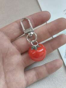 1个波点番茄铅笔盒（不含钥匙扣），大容量学生文具收纳袋，韩式可爱铅笔盒，学生用品，返校礼物，桌面文具收纳盒 - 波點番茄筆袋 - 查看 8