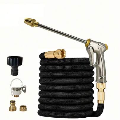 Garden Hose Expandable Metal Connector High-Pressure Car Wash Water Gun, Used For Garden Water Pipe Irrigation 25FT-150FT